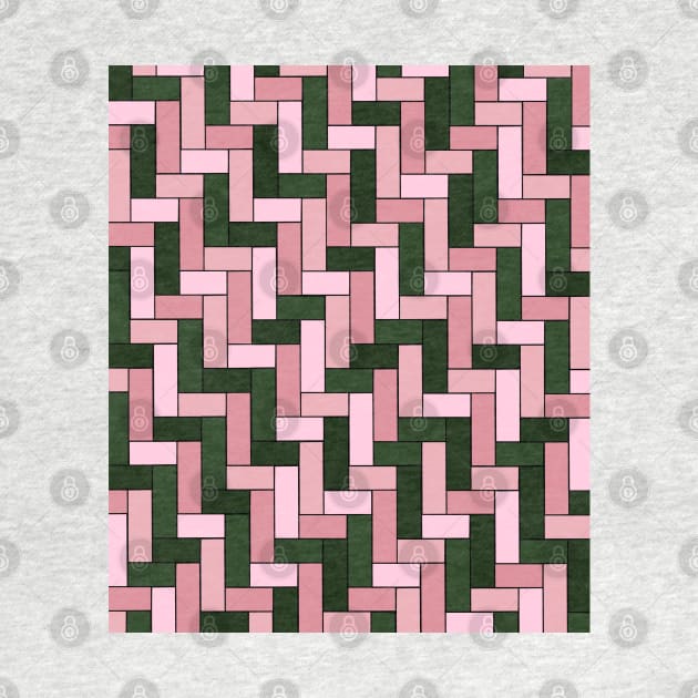 Tiled Design in Pinks and Greens by OneThreeSix